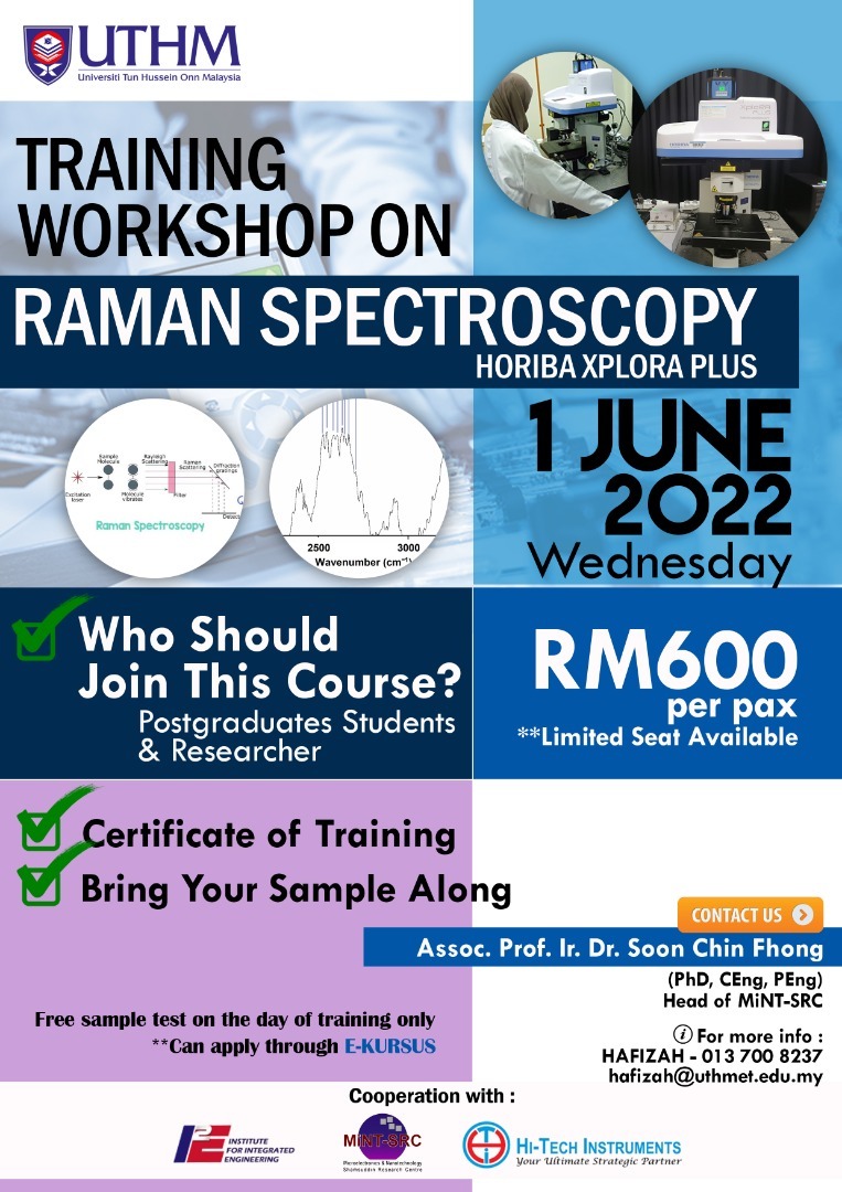 Training Workshop On Raman Spectroscopy HORIBA XPLORA PLUS (1 June 2022)